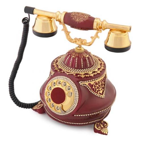 Tombul Bordo Varaklı Swarovski Taşlı Telefon