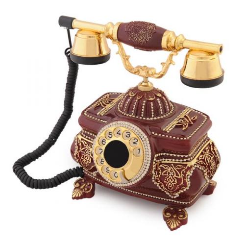 Kristal Bordo Swarovski Taşlı Telefon