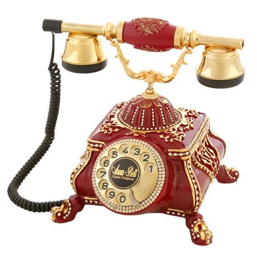 Osmanlı Bordo Varaklı Swarovski Taşlı Telefon