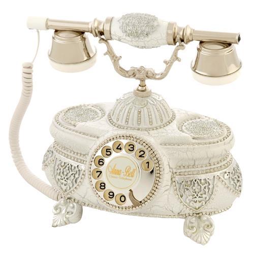 Venüs Ç.Beyaz Gümüş Varaklı Taşlı Telefon